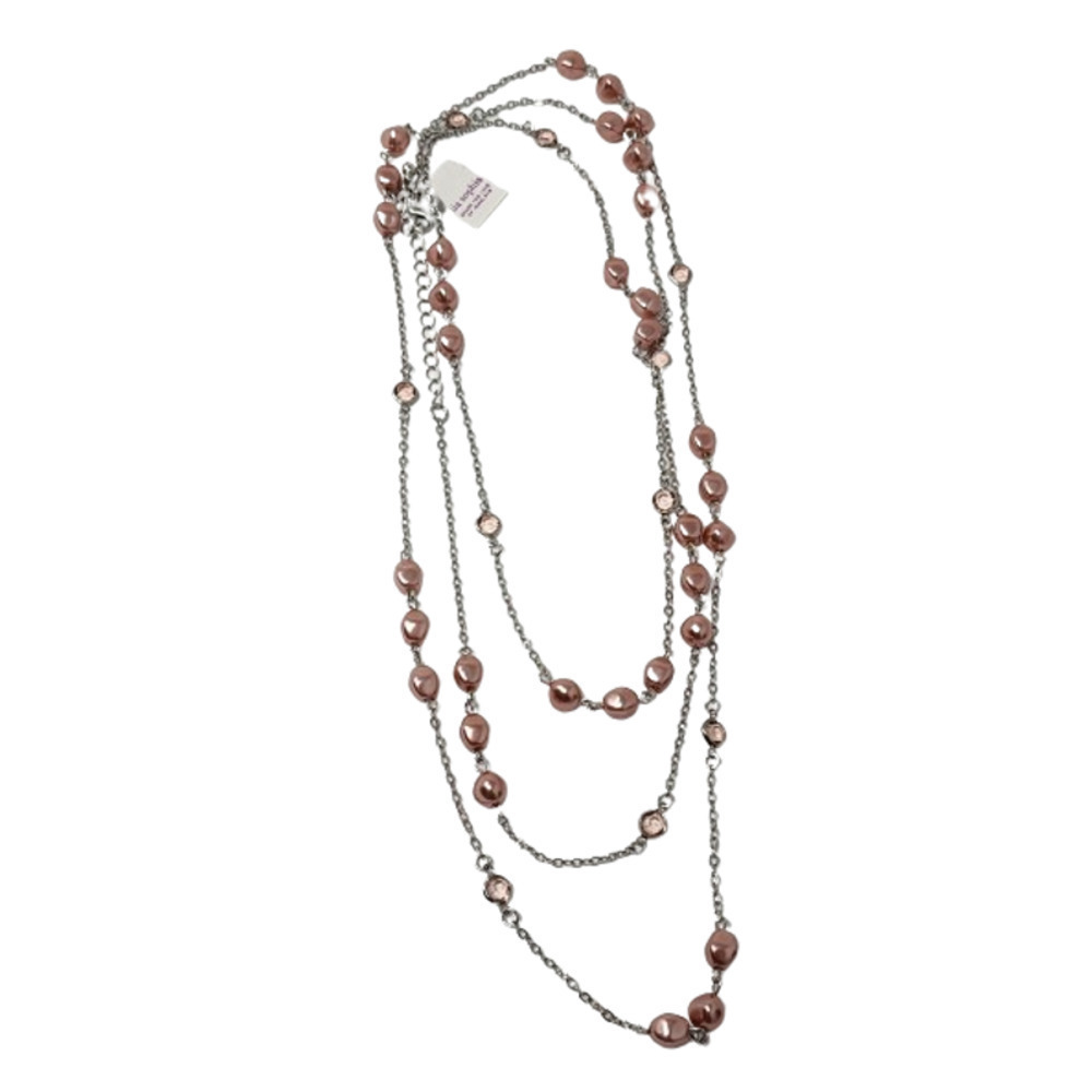 Lia Sophia - Pink Beads, Crystals Extra Long Necklace "Sparkling Rosé" (60"-63")